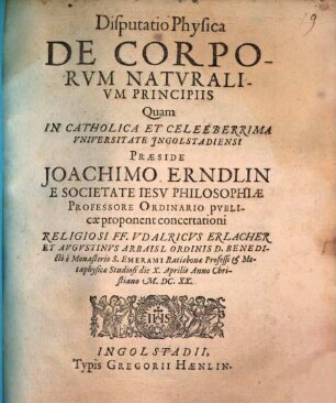 Disp. phys. de corporum naturalium principiis