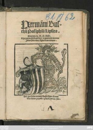 Hermãni Bus=||chij Pasiphili Lipsica.|| ... ||