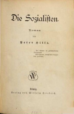 Die Sozialisten : Roman