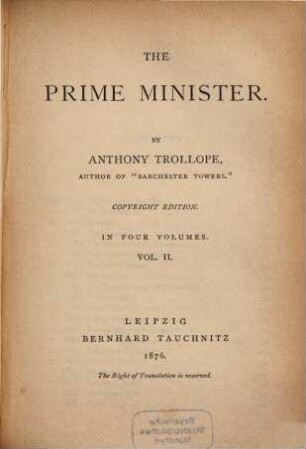 The Prime Minister : in 4 vol.. 2