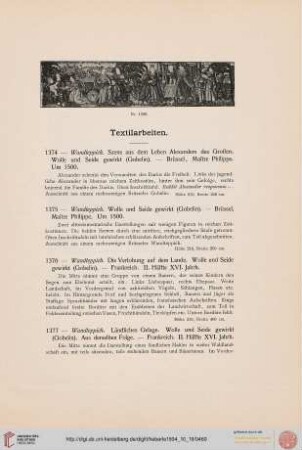 Textilarbeiten (Nr. 1374-1426)
