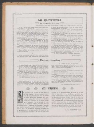 La Klepsidra : La extracción de la idea