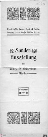 Sonderausstellung November 1907