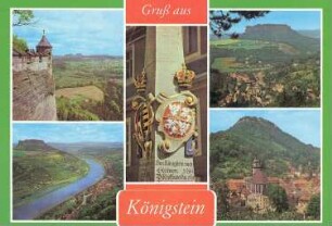 Königstein/Sächs. Schweiz. Verschiedene Ansichten, Ansichtskarte