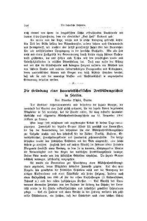 Die Gründung einer hauswirtschaftlichen Fortbildungsschule in Stettin