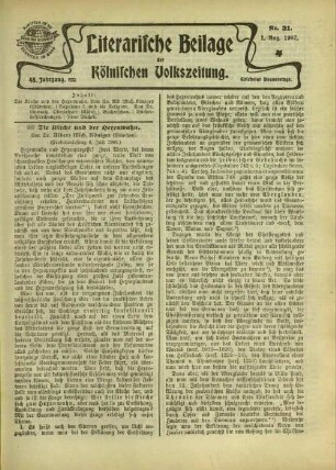 Literarische Beilage der Kölnischen Volkszeitung. 1904-1925