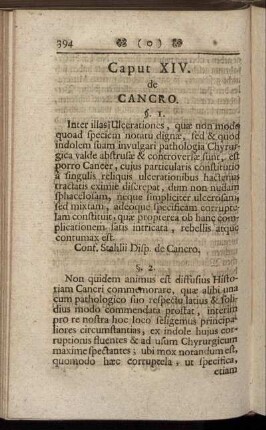 Caput XIV. de Cancro.