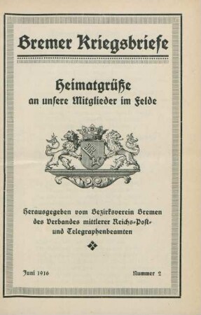 2.1916: Bremer Kriegsbriefe