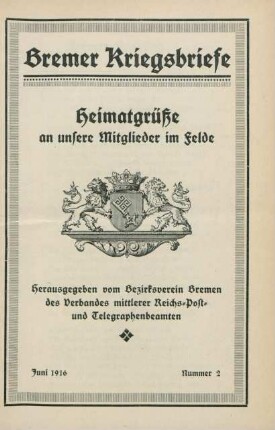 2.1916: Bremer Kriegsbriefe