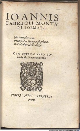 Ioannis Fabricii Poemata