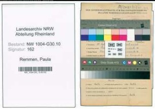 Entnazifizierung Paula Remmen , geb. 10.09.1919 ()