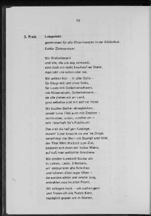 3. Preis. Lobgedicht
