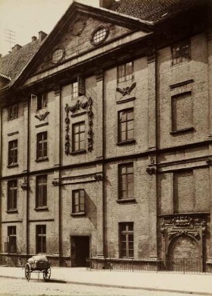 "Ecke der Brandstwiete und des Neuen Wandrahm" aus der Mappe "Hamburg 1884. Ansichten aus dem niederzulegenden Stadttheil"