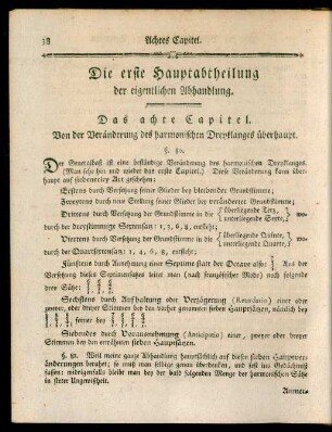 Die erste Hauptabtheilung