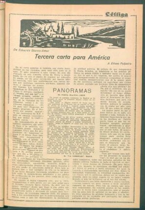 Tercera carta para América : A Eliseo Pulpeiro