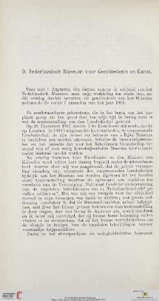 D. Nederlandsch Museum voor Geschiedenis en Kunst