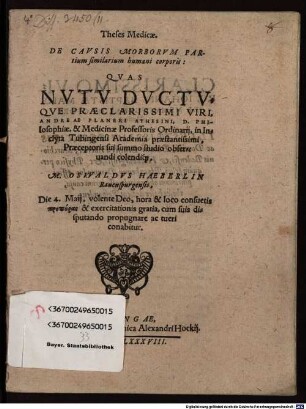 Theses med. de causis morborum partium similarium humani corporis