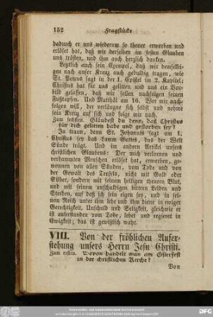 VIII. Von der fröhlichen Auferstehung unsers Herrn Jesu Christi.
