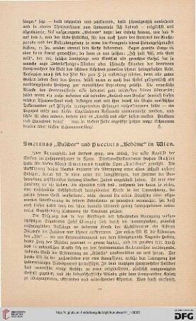 Smetanas "Dalibor" und Puccinis "Bohème" in Wien