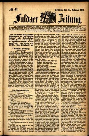 Ausgabe vom Sonntag, den 27. Februar 1881.