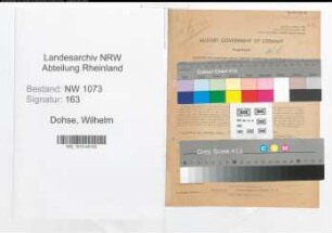 Entnazifizierung Wilhelm Dohse , geb. 01.01.1895 (Betriebsfuehrer)