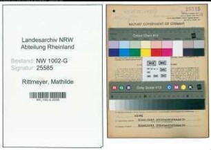 Entnazifizierung Mathilde Rittmeyer, geb. 18.07.1897 (Druckerin)