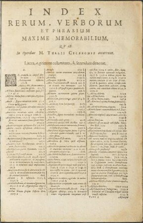 Index Rerum, Verborum Et Phrasium Maxime Memorabilium ...