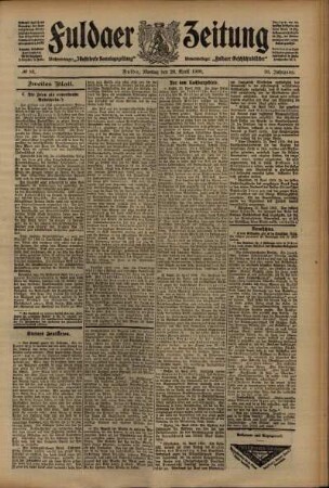 Zweite Ausgabe vom Montag, den 26. April 1909.