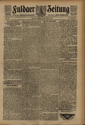 Zweite Ausgabe vom Montag, den 26. April 1909.
