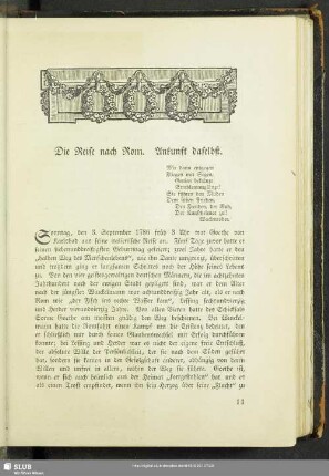 Die Reise nach Rom. Ankunft daselbst