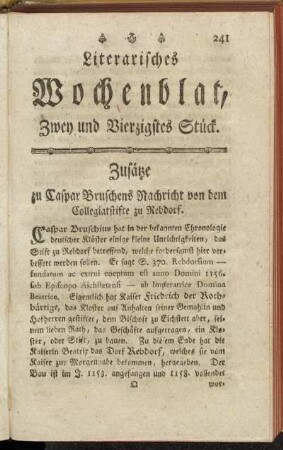Zwey und Vierzigstes Stück.