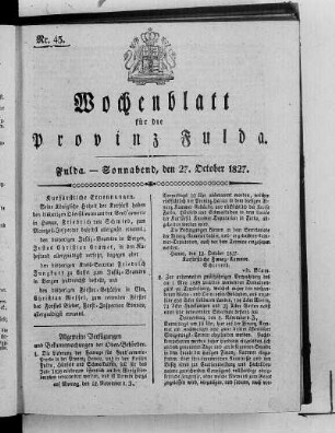 Nr. 43, Ausgabe vom 27. Oktober 1827