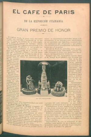 El Café de París en la Exposición Culinaria - Gran Premio de Honor