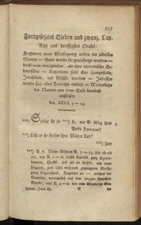 Fortgesetztes Sieben und zwanz. Cap. Acht und dreissigstes Orakel