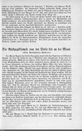 Die Rückzugskämpfe von der Vesle bis an die Maas.