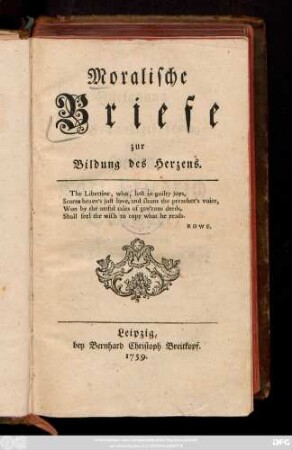 [Theil 1]: Moralische Briefe zur Bildung des Herzens