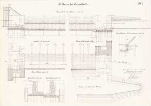 Schleuse, Kossenblatt: Grundriss, Schnitte