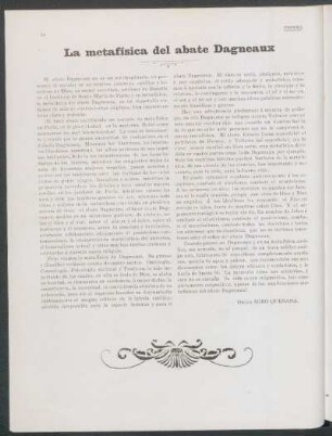 La metafísica del abate Dagneaux