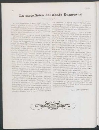 La metafísica del abate Dagneaux