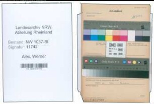Entnazifizierung Werner Alex , geb. 20.02.1909 (Regierungsrat)
