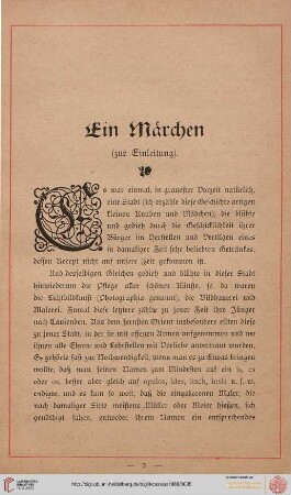 Ein Märchen (zur Einleitung)