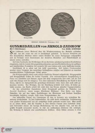 8: Gussmedaillen von Arnold Zadikow