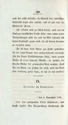 IX. Derselbe an Denselben