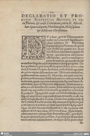 Declaratio et Probatio Sensatiae Aristot.