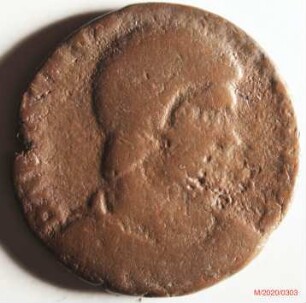 Römische Münze, Nominal Maiorina, Prägeherr Magnentius, Prägeort nicht bestimmbar, Original
