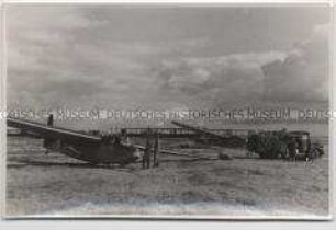 Jagdflugzeugen der deutschen Luftwaffe auf einem Landeplatz