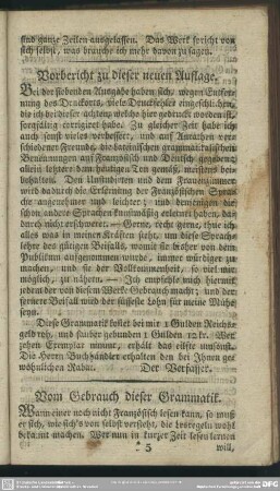 Vom Gebrauch dieser Grammatik