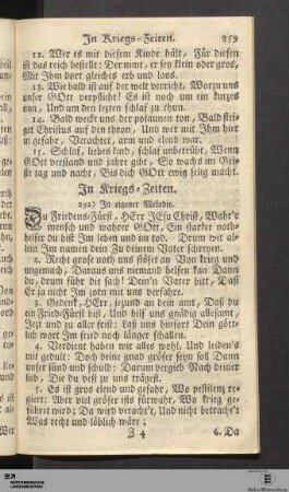 In Kriegs-Zeiten.