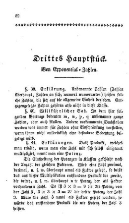 III. Hauptstück. Lehre von Exponential-Zahlen.