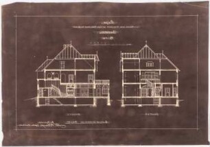 Wohnhaus J. Schaub, Emsdetten: Quer- und Längsschnitt 1:100